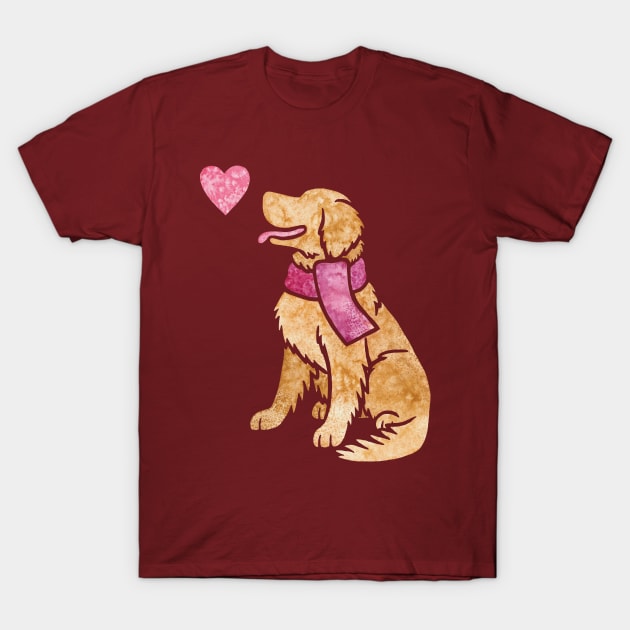 Watercolour Golden Retriever T-Shirt by animalartbyjess